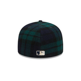 Wool Plaid New York Yankees Navy Blue Visor Gray Bottom New Era 59Fifty Fitted