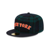 Wool Plaid New York Mets Navy Blue Visor Gray Bottom New Era 59Fifty Fitted