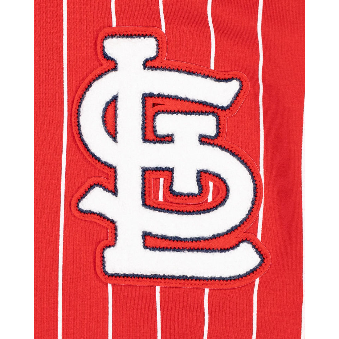 Red St. Louis Cardinals Logo Select New Era Pinstripe Hoodie