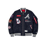 Navy Blue Atlanta Braves Alpha Industries MA-1 New Era Bomber Jacket