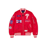 Red Philadelphia Phillies Alpha Industries MA-1 New Era Bomber Jacket