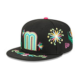 Black WBC Mexico Latin Embroidery Gray Bottom New Era 59Fifty Fitted