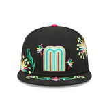Black WBC Mexico Latin Embroidery Gray Bottom New Era 59Fifty Fitted