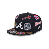 Navy Blue Atlanta Braves All Over Logo Gray Bottom 59FIFTY New Era Fitted