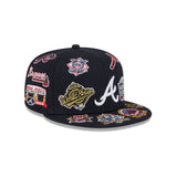 Navy Blue Atlanta Braves All Over Logo Gray Bottom 59FIFTY New Era Fitted