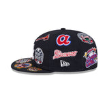 Navy Blue Atlanta Braves All Over Logo Gray Bottom 59FIFTY New Era Fitted