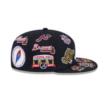 Navy Blue Atlanta Braves All Over Logo Gray Bottom 59FIFTY New Era Fitted