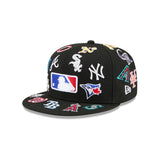 Black MLB Teams All Over Logo Gray Bottom 59FIFTY New Era Fitted