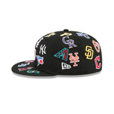 Black MLB Teams All Over Logo Gray Bottom 59FIFTY New Era Fitted