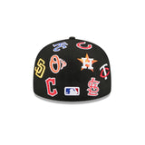 Black MLB Teams All Over Logo Gray Bottom 59FIFTY New Era Fitted