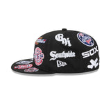Black Chicago White Sox All Over Logo Gray Bottom 59FIFTY New Era Fitted