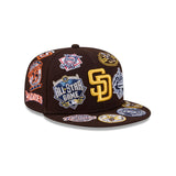 Brown San Diego Padres All Over Logo Gray Bottom 59FIFTY New Era Fitted