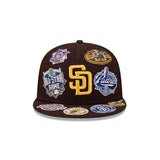 Brown San Diego Padres All Over Logo Gray Bottom 59FIFTY New Era Fitted