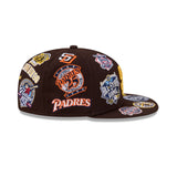 Brown San Diego Padres All Over Logo Gray Bottom 59FIFTY New Era Fitted