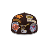 Brown San Diego Padres All Over Logo Gray Bottom 59FIFTY New Era Fitted