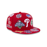 Red Philadelphia Phillies All Over Logo Gray Bottom 59FIFTY New Era Fitted