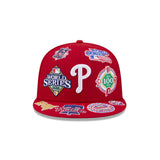 Red Philadelphia Phillies All Over Logo Gray Bottom 59FIFTY New Era Fitted