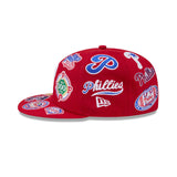 Red Philadelphia Phillies All Over Logo Gray Bottom 59FIFTY New Era Fitted