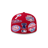Red Philadelphia Phillies All Over Logo Gray Bottom 59FIFTY New Era Fitted