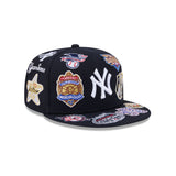 Navy Blue New York Yankees All Over Logo Gray Bottom 59FIFTY New Era Fitted