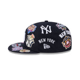 Navy Blue New York Yankees All Over Logo Gray Bottom 59FIFTY New Era Fitted