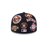 Navy Blue Houston Astros All Over Logo Gray Bottom 59FIFTY New Era Fitted