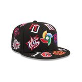 Black World Baseball Classic All Over Logo Gray Bottom 59FIFTY New Era Fitted