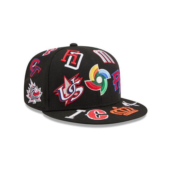Black World Baseball Classic All Over Logo Gray Bottom 59FIFTY New Era ...