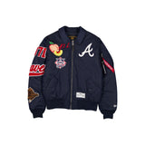 Navy Blue Atlanta Braves Alpha Industries MA-1 New Era Flight Jacket