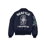 Navy Blue Seattle Mariners Alpha Industries MA-1 New Era Flight Jacket
