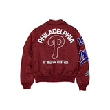 Burgundy Philadelphia Phillies Alpha Industries MA-1 New Era Flight Jacket