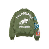 Sage Green Philadelphia Eagles Alpha Industries MA-1 New Era Flight Jacket