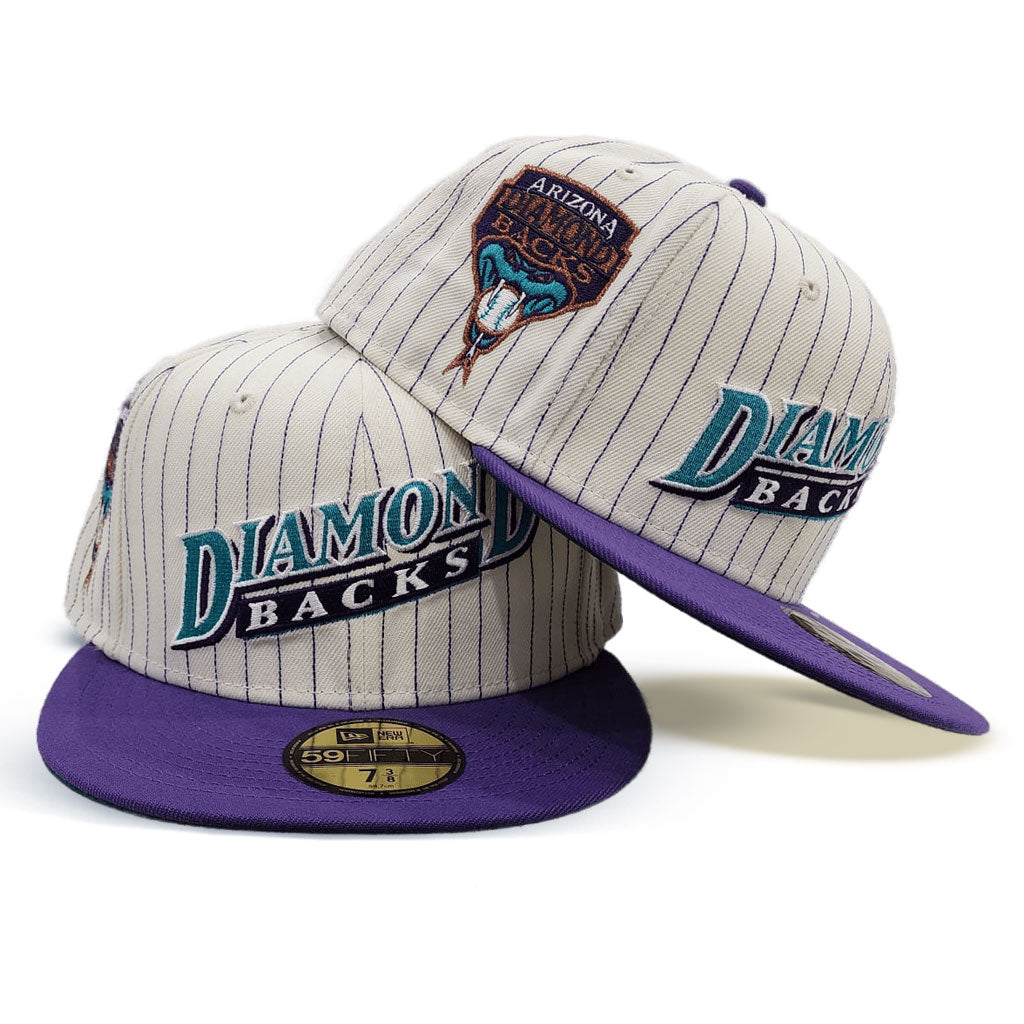 Pinstripe Arizona Diamondbacks Purple Visor Side Patch New Era Fitted 73/4