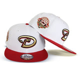 White Arizona Diamondbacks Red Visor Gray Bottom 25th Anniversary Side Patch New Era Snapback