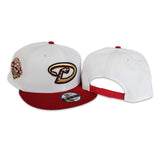 White Arizona Diamondbacks Red Visor Gray Bottom 25th Anniversary Side Patch New Era Snapback