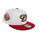 White Arizona Diamondbacks Red Visor Gray Bottom 25th Anniversary Side Patch New Era Snapback