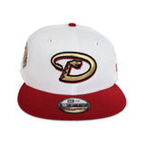 White Arizona Diamondbacks Red Visor Gray Bottom 25th Anniversary Side Patch New Era Snapback