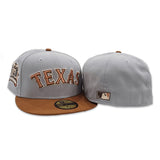 Gray Texas Rangers Toasted Peanut Visor Green Bottom Final Season Side Patch New Era 59Fifty Fitted