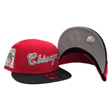 Red Script Chicago White Sox Black Visor Gray Bottom 95 Years Side Patch New Era 9Fifty Snapback