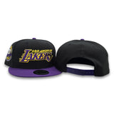 Black Los Angeles Lakers Purple Visor Gray Bottom 17X Champions Side Patch New Era 9Fifty Snapback