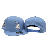 Sky Blue Los Angeles Dodgers Flame Logo Gray Bottom 40th Anniversary Side Patch New Era 9Fifty Snapback