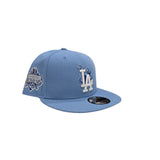 Sky Blue Los Angeles Dodgers Flame Logo Gray Bottom 40th Anniversary Side Patch New Era 9Fifty Snapback