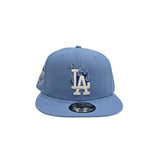 Sky Blue Los Angeles Dodgers Flame Logo Gray Bottom 40th Anniversary Side Patch New Era 9Fifty Snapback