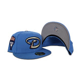 Airforce Blue Arizona Diamondbacks Gray Bottom 1998 Inaugural Season Side Patch New Era 59Fifty Fitted