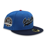 Airforce Blue Baltimore Orioles Navy Blue Visor Gray Bottom 30th Anniversary Side Patch New Era 59Fifty Fitted