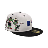 White MLB Logo Black Visor Green Bottom American League Mascots Side Patch New Era 59FIFTY Fitted