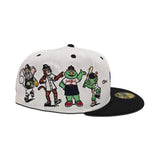 White MLB Logo Black Visor Green Bottom American League Mascots Side Patch New Era 59FIFTY Fitted