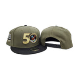 Olive Green 50th Anniversary Houston Astros Black Visor Fall Orange Bottom 60th Side Patch New Era 9Fifty Snapback