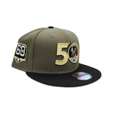 Olive Green 50th Anniversary Houston Astros Black Visor Fall Orange Bottom 60th Side Patch New Era 9Fifty Snapback