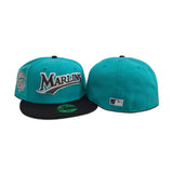 Teal Script Florida Marlins Black Visor Gray Bottom 10th Anniversary  Side Patch New Era 59Fifty Fitted